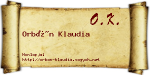 Orbán Klaudia névjegykártya