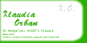 klaudia orban business card